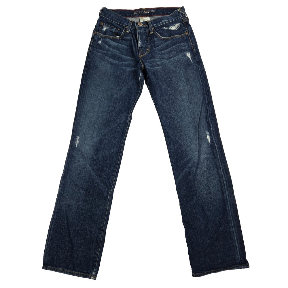 Banana Republicโ Women's Boyfriend Straight Distressed Size 0 Dark Wash Jeans